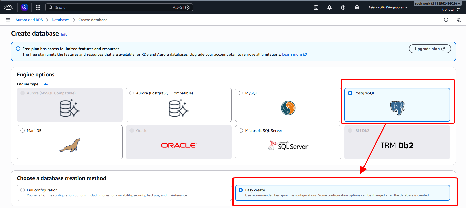 Create RDS - Step 1