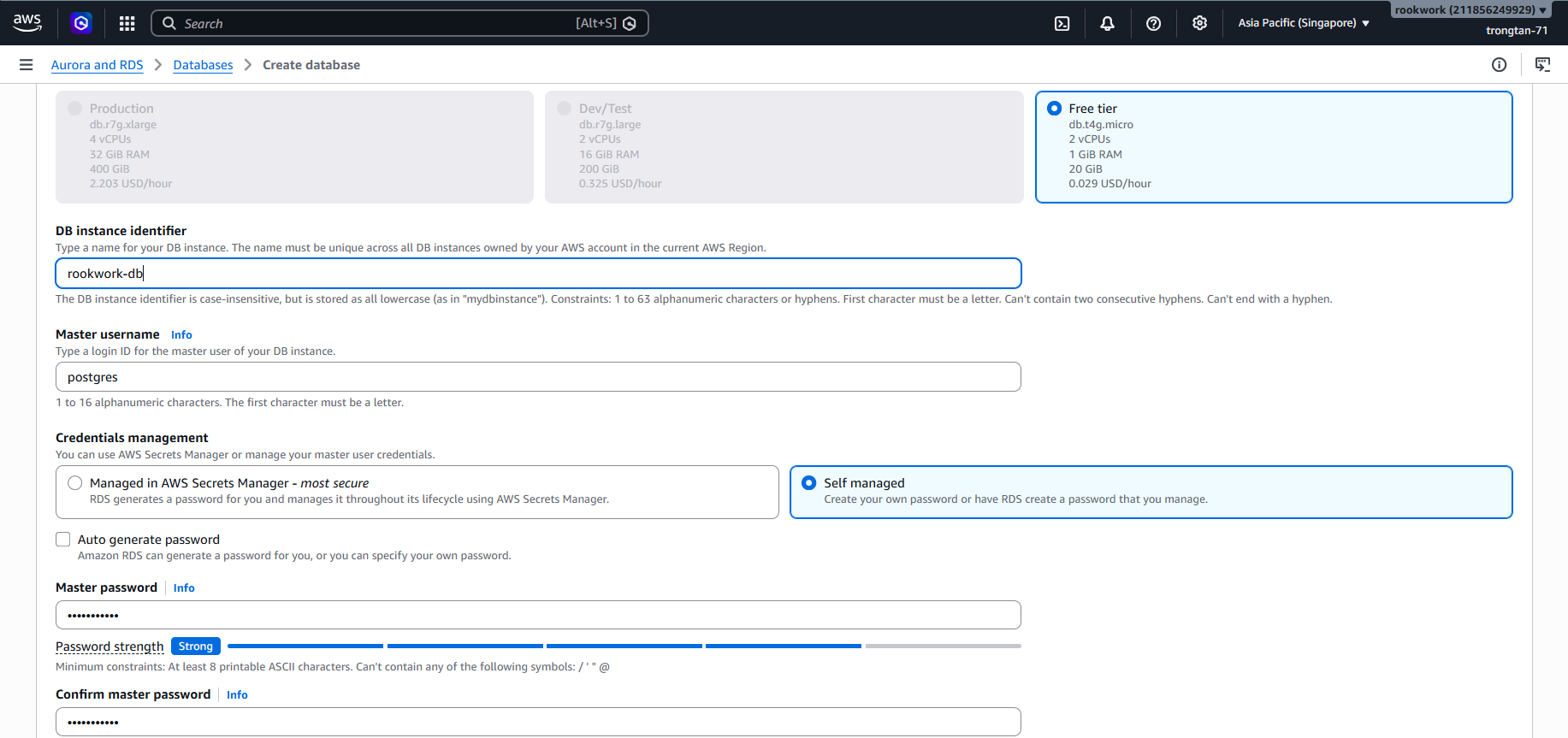 Create RDS - Step 2